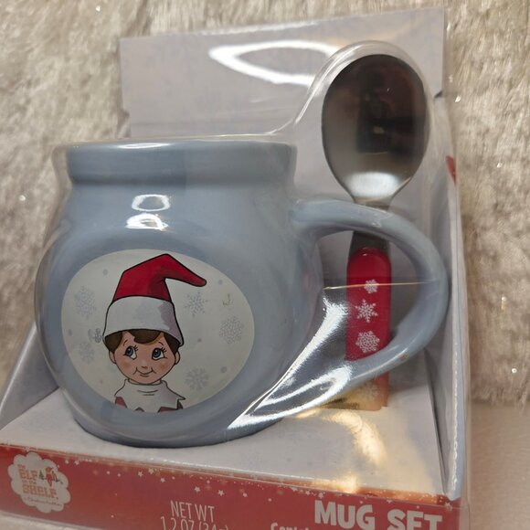 Frankford’s Elf on the Shelf Blue Christmas Mug & Spoon Holiday Gift Set - Picture 2 of 7